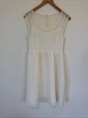 J Crew Catie Swiss Dot A-Line Silk Sheer Dress White Sz10